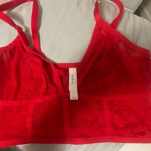 Auden Red Bra with Wide Straps and Racerback